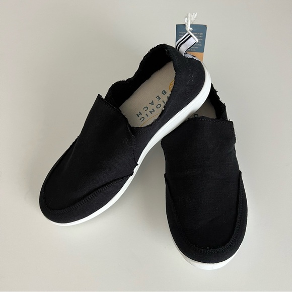 Vionic Beach womens size 6 Malibu canvas slip on shoes black new - Picture 4 of 9